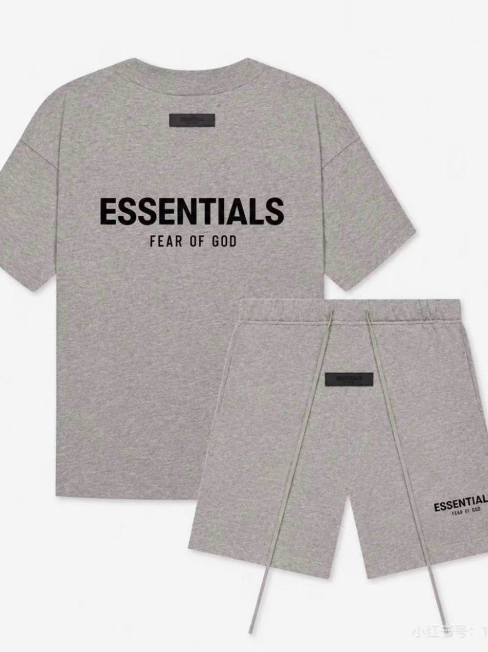 Essentials Dark Grey Tee Short Set - Fear of God M